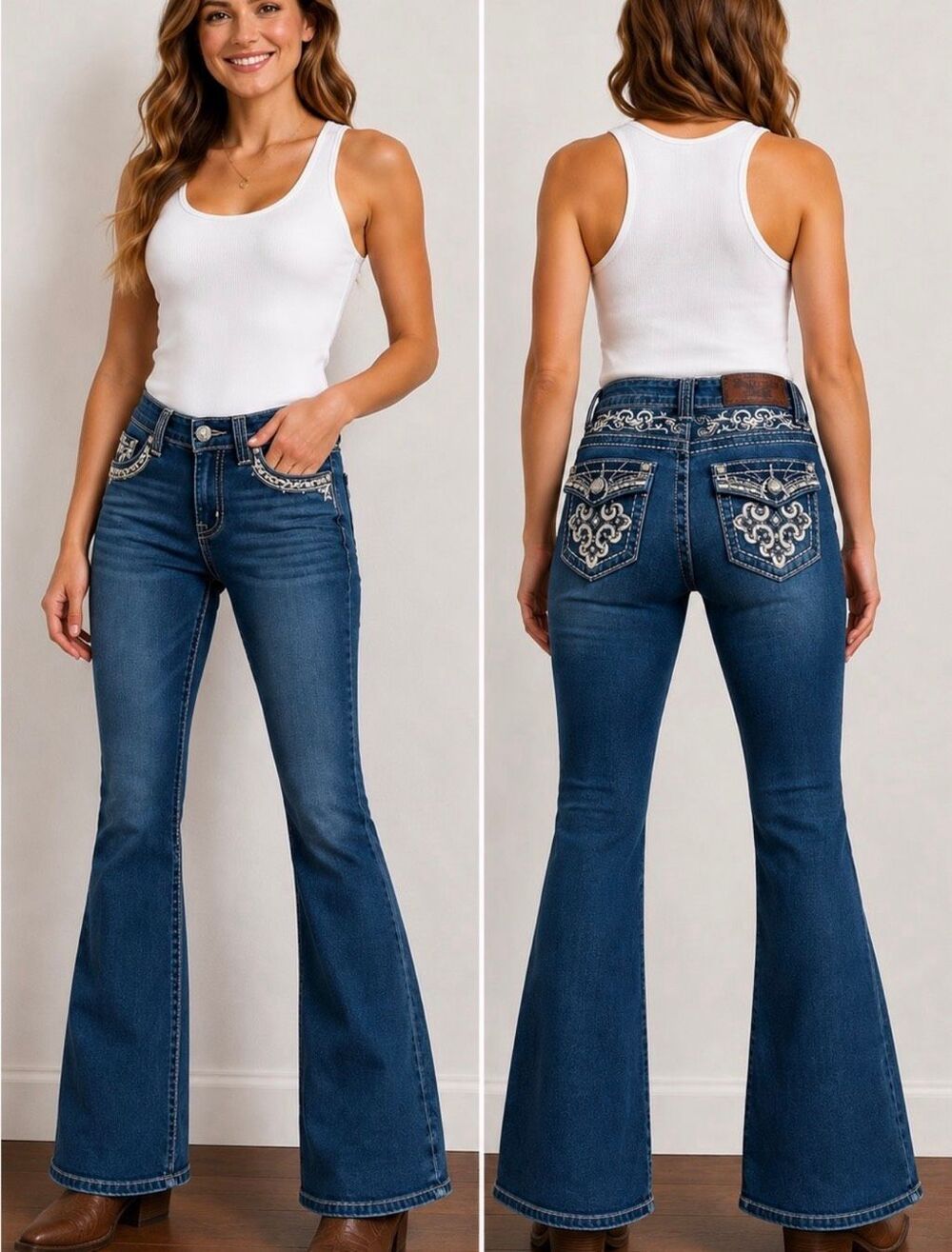 Westfield Eagle Western Embellished Bootcut Flare Jeans Size 9/29